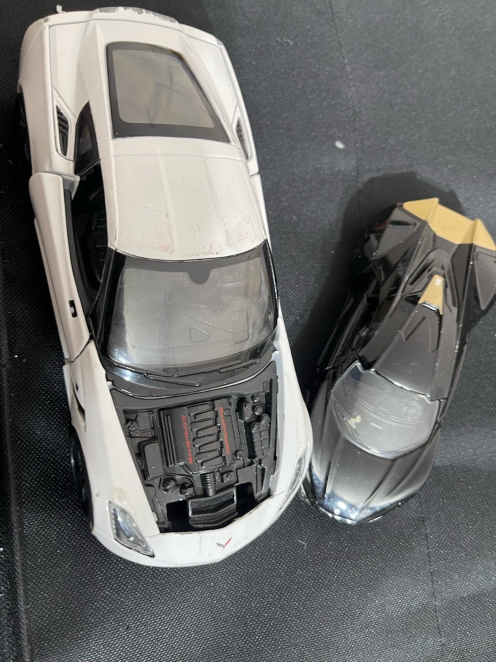 Lot  2. Die-Cast Toy Sports Cars - White & Black/Gold